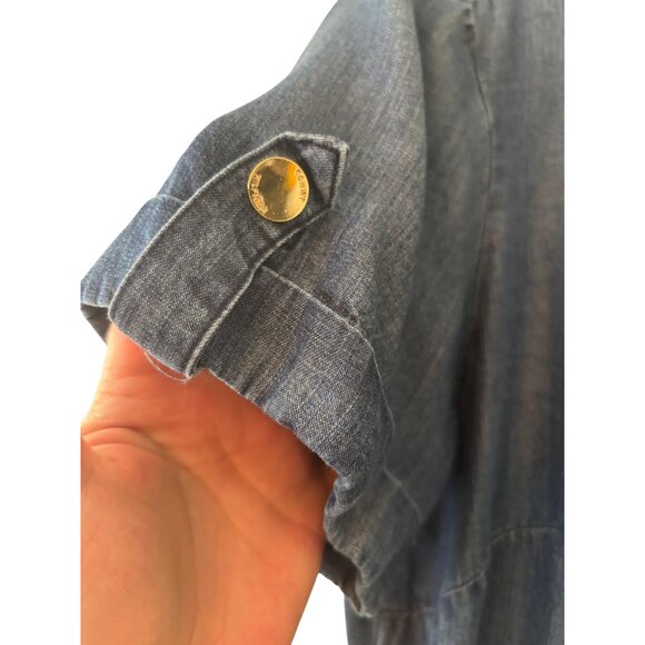 Tommy Hilfiger Womens Blue Button-Down Denim Dress Size 10 - Picture 10 of 11